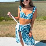 Ruffled Two Piece Bikini & Wrap Skirt