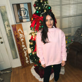 BLACK FRIDAY DEAL - Missy Mock Neck Sweatshirt - Baby Pink