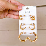 Matte Gold Earring Set