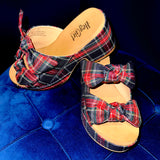 Put A Bow On It Heel - Navy Plaid