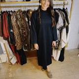 See Ya Next Fall Midi Dress - Black