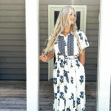 Hydrangea Heaven Midi Dress - Blue