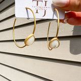 Skylar Stone Hoops - Pearl - Final Sale