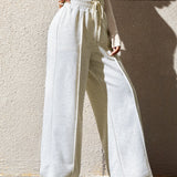 Honey Drawstring Elastic Waist Wide Leg Pants