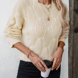 Round Neck Dropped Shoulder Sweater