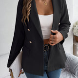 Decorative Pocket Flap Lapel Collar Long Sleeve Blazer