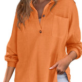 Half Button Long Sleeve Sweatshirt