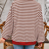 Lovelet Contrast Striped Long Sleeve Sweatshirt