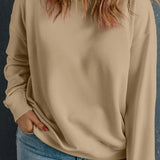 Plus Size Round Neck Long Sleeve Sweatshirt