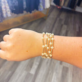 Water Resistant Set of 5 3 mm Small Pearl Bracelet
