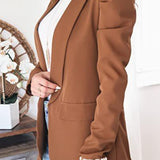 Collared Neck Puff Sleeve Blazer