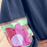 Flower Patch Round Neck Balloon Sleeve Top