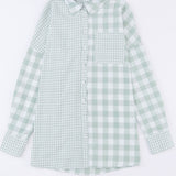 Pocketed Plaid Dropped Shoulder Shirt