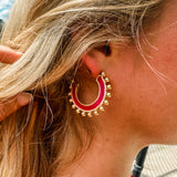 Hadley Red & Black Earrings- Med