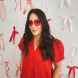 Look Ahead Midi Dress - Red