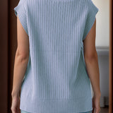 V-Neck Cap Sleeve Knit Vest