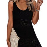 Openwork Scoop Neck Cover Up