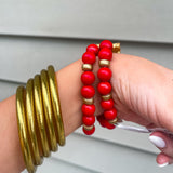 Red Double Bulldog Bracelet