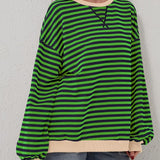 Lovelet Contrast Striped Long Sleeve Sweatshirt