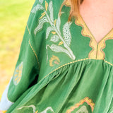 Loved By You Embroidered Dress - Green