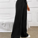 Honey Drawstring Elastic Waist Wide Leg Pants