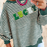 LUCKY Striped Round Neck Long Sleeve Sweatshirt