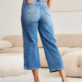 Judy Blue Full Size Braid Side Detail Wide Leg Jeans