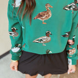 Queen Of Sparkles | Duck Mock Sweatshirt - Dark Green