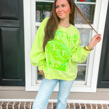 Lime Tonal QOS Logo Sweatshirt