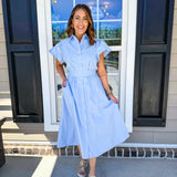 Toast To The Coast Midi Dress - Light Blue