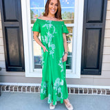 Lost In Thought Maxi Dress - Green