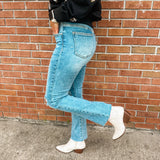 High Rise Vintage Washed Straight Leg Jeans