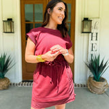 Feeling Alright Mini Dress- Garnet