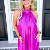 Valentina Magenta Shimmer Jumpsuit