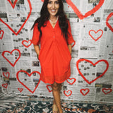 Making My Way Dress - Scarlet