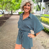 Here To Stay Romper - Navy