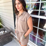 On The Move Romper - Mocha