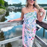 Fancy Floral Bathing Suit & Skirt Set