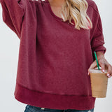 Backless Round Neck Long Sleeve Sweatshirt