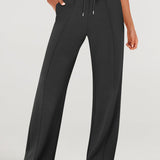 Full Size Round Neck Top and Drawstring Pants Set