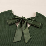 Tied Back V-Neck Long Sleeve Sweater