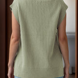 V-Neck Cap Sleeve Knit Vest