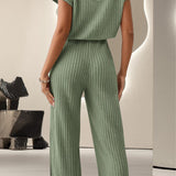 Round Neck Short Sleeve Jumpsuit