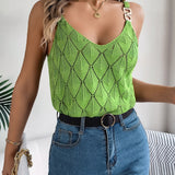 Openwork Scoop Neck Knit Vest