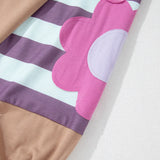 Flower Patch Round Neck Balloon Sleeve Top