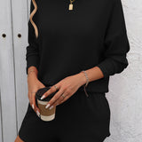 Double Take Round Neck Long Sleeve Top and Shorts Set