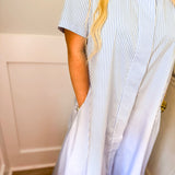 Millie Dress Blue Stripe