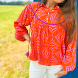 Floral Fever Top- Orange