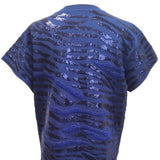 Queen Of Sparkles Navy Sequin Tiger Stripe Tee - Final Sale