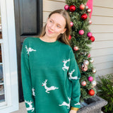 Green Rudolph Sweater - Final Sale